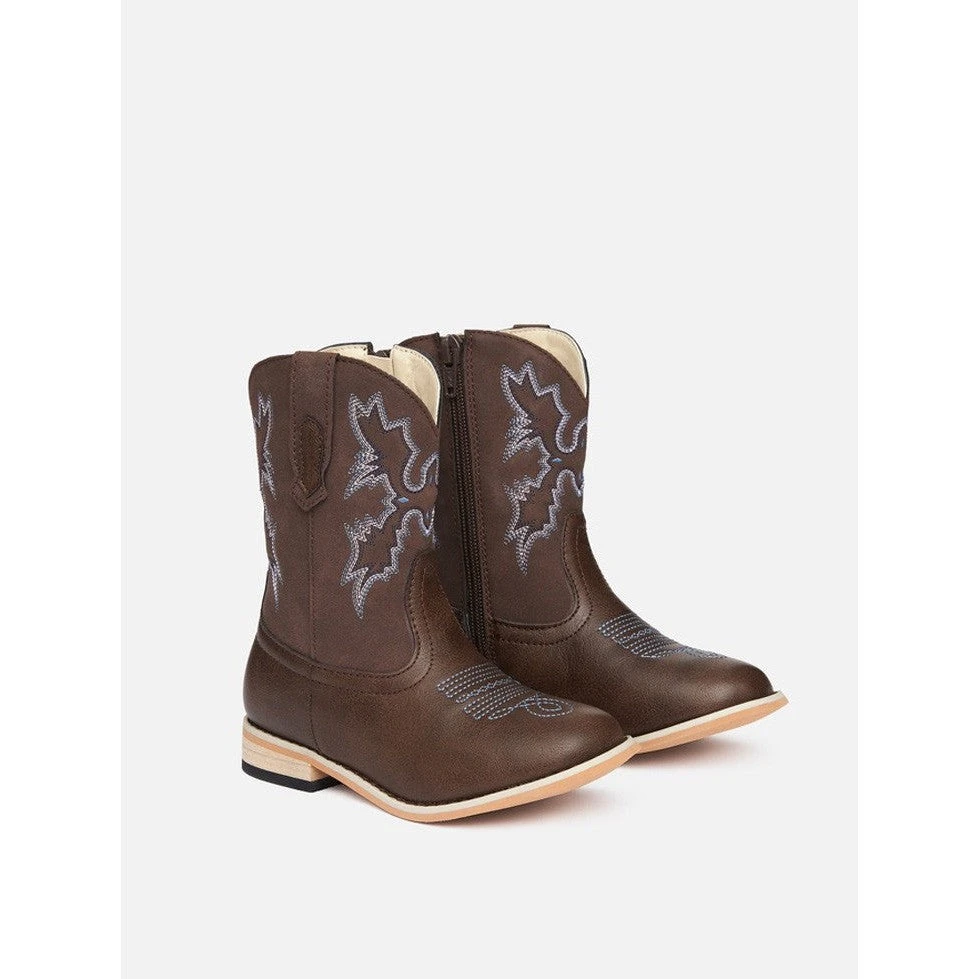 Western Boots Baxter Childrens Brown Junior 1 Western Boots Baxter Childrens Brown Junior