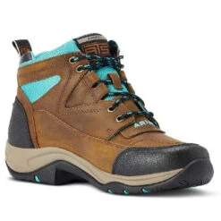 Brown And Turquoise Ariat Terrain H20 Boots For Women 10 Brown And Turquoise Ariat Terrain H20 Boots For Women -Equestrian Supply Store Ariat Boots Terrain H20 Brown Turquoise Ladies 4