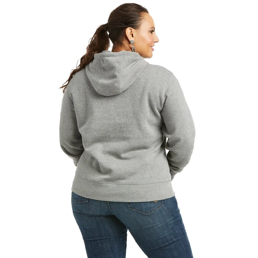 Hoodie Ariat Real Arm Logo Heather Grey W22 Ladies 3 Hoodie Ariat Real Arm Logo Heather Grey W22 Ladies - Image 3