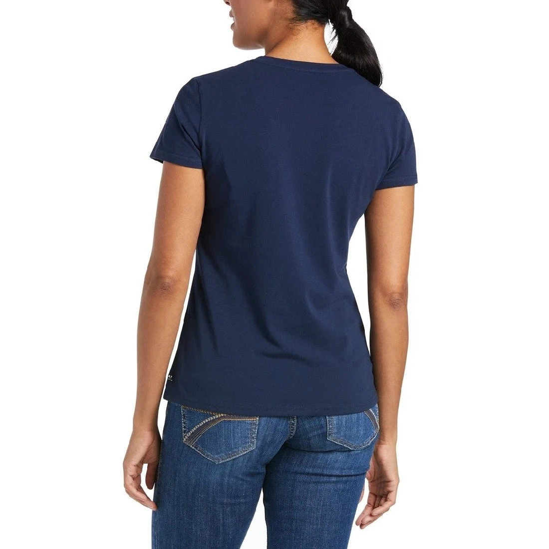 Ariat Tee Shirt Authentic Logo Short Sleeve S21 Navy Ladies 2 Ariat Tee Shirt Authentic Logo Short Sleeve S21 Navy Ladies - Image 2