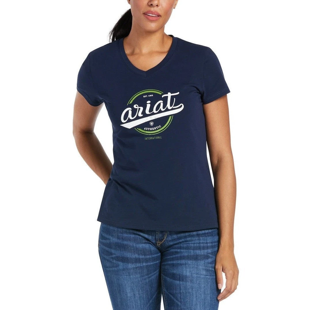 Ariat Tee Shirt Authentic Logo Short Sleeve S21 Navy Ladies 1 Ariat Tee Shirt Authentic Logo Short Sleeve S21 Navy Ladies
