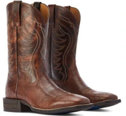 Western Boots Ariat Reckoning Dark Tabac Smooth Quill Ostrich & Nut Brown Mens -Equestrian Supply Store Ariat Western Boots Reckoning Dark Tabac Smooth Quill Ostrich Nut Brown Mens 4