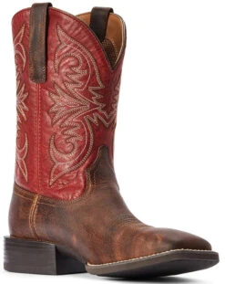 Western Boots Ariat Sport Pardner Matte Sp22 Rebel Brown & Blood Red Mens -Equestrian Supply Store Ariat Western Boots Sport Pardner Matte Sp22 Rebel Brown Blood Red Mens 3
