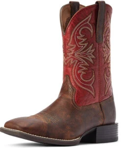 Western Boots Ariat Sport Pardner Matte Sp22 Rebel Brown & Blood Red Mens -Equestrian Supply Store Ariat Western Boots Sport Pardner Matte Sp22 Rebel Brown Blood Red Mens 7