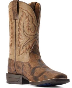 Ariat Men's Wilder Antique Grey & Brown Bomber Western Boots -Equestrian Supply Store Ariat Western Boots Wilder Antique Grey Brown Bomber Mens 4