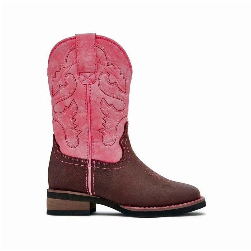 Western Boots Baxter Childrens Pink & Brown Youth 4 Western Boots Baxter Childrens Pink & Brown Youth - Image 4