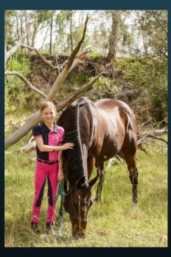 Jodhpurs Peter Williams Gel Seat Pull On Pink & Purple Childs -Equestrian Supply Store Peter Williams Gel Seat Pull On Jodhpurs Pink Purple Childs 4