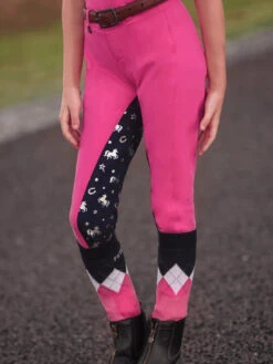 Jodhpurs Peter Williams Pull On Unicorn Printed Pink & Navy Childs 18 Jodhpurs Peter Williams Pull On Unicorn Printed Pink & Navy Childs -Equestrian Supply Store Peter Williams Pull On Unicorn Printed Jodhpurs Pink Navy Childs 7