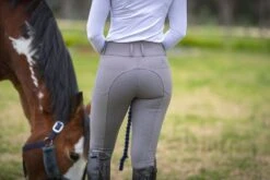 Grey Hannah High Waisted Breech By QJ Riding Wear