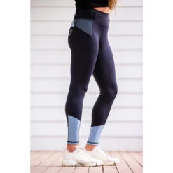 BARE Equestrian Performance Riding Tights In Ice Blue -Equestrian Supply Store ice blue bare equestrian performance riding tights southern sport horses 3