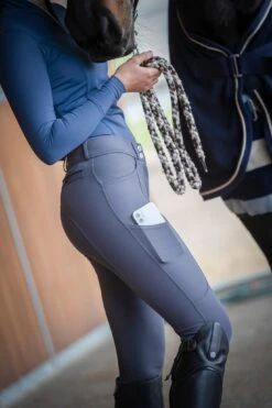 Grey Mia Phone Pocket Breech By QJ Riding Wear 9 Grey Mia Phone Pocket Breech By QJ Riding Wear -Equestrian Supply Store mia cd05c2d8 4093 4ae2 916b 8e7db4ff9e12