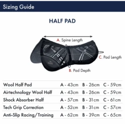 Premier Equine Tech Grip Pro Anti-Slip Correction Half Pad -Equestrian Supply Store premier equine tech grip pro anti slip correction half pad southern sport horses 9