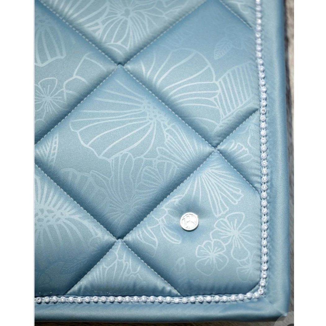 PSOS DRESSAGE SADDLE PAD - FLORET - AQUA 'Eye Of The Tiger' 2 PSOS DRESSAGE SADDLE PAD - FLORET - AQUA 'Eye Of The Tiger' - Image 2